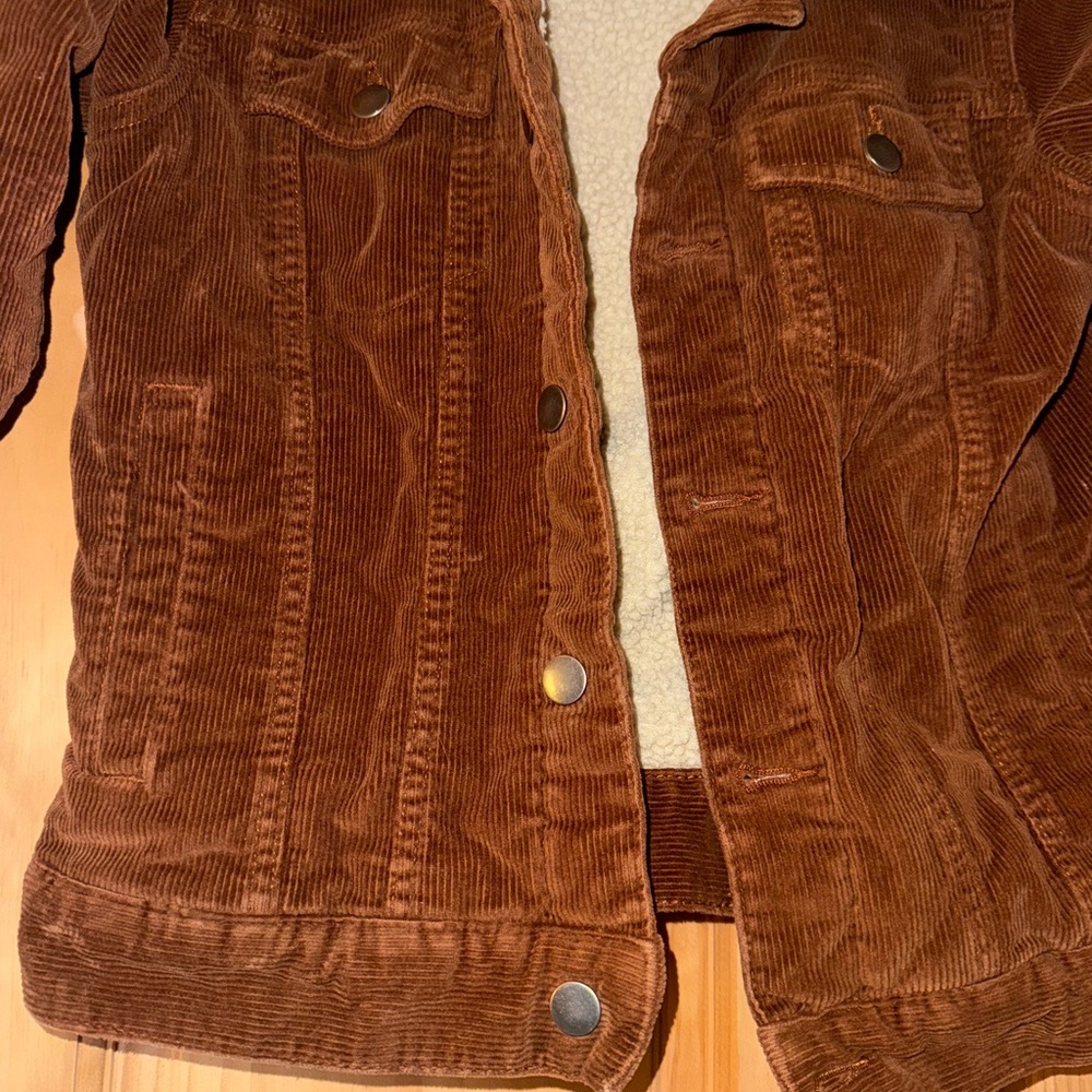 Wonder Nation Brown Corduroy Jacket with Cream Sherpa Collar - Picture 4 of 5